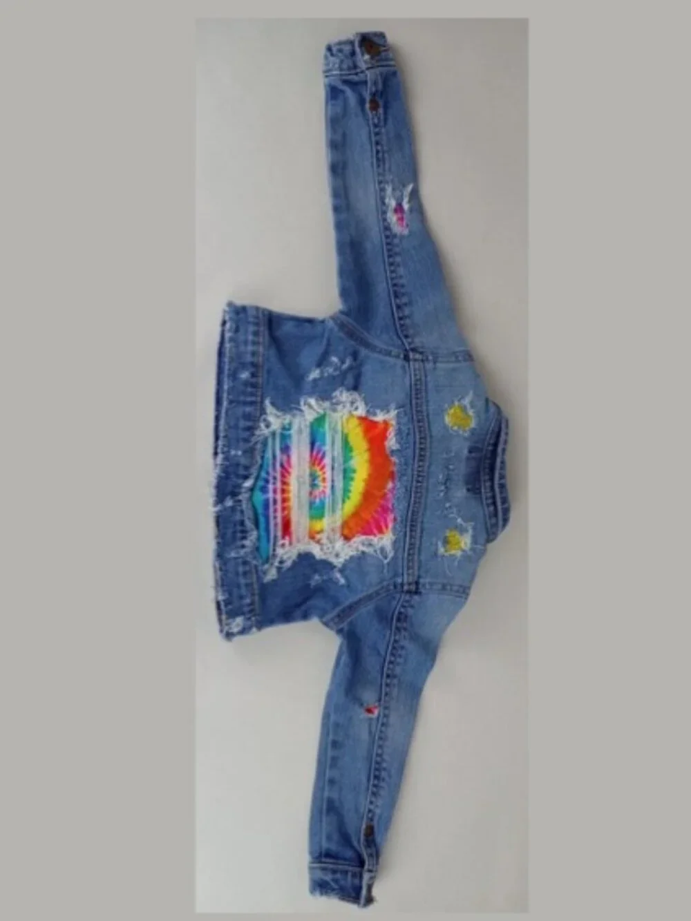 Y2K OshKosh B'gosh Baby 24 Months Distressed‎ Denim Tie Dye Jacket